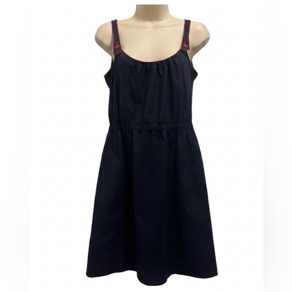 Theory Kenia Navy Dress w/ Red Piping Nautical Rockabilly Size 0/2P -EUC